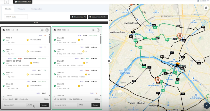 Toncarton : plan de transport sur l’interface professionnelle Toncarton : plan de transport sur l’interface professionnelle